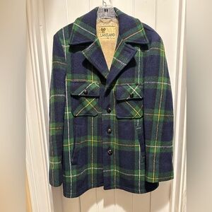 VTG 1960’s Lakeland Plaid Wool Hunting Sherpa Lined Barn Coat Mens 40 Medium